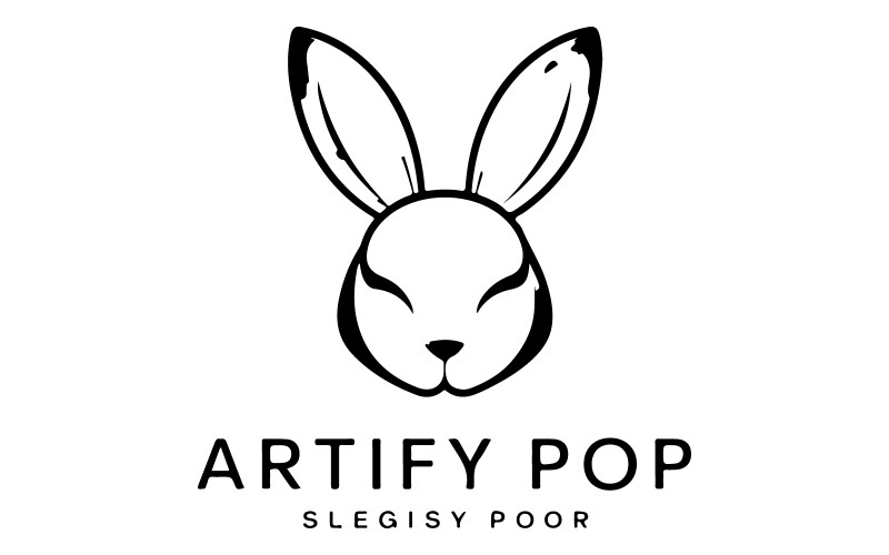 En logotypdesign för kaninhuvud