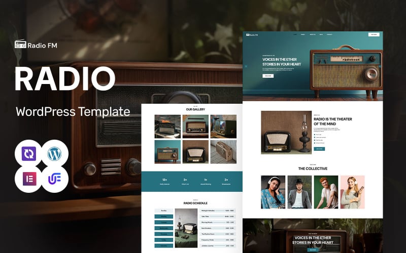 Radio FM - Modern radio- en showschema WordPress Elementor-thema