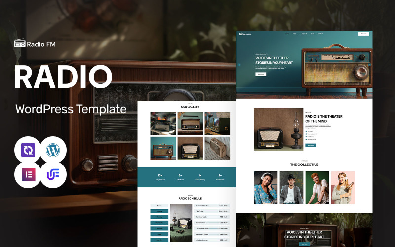 Radio FM - 现代广播和节目时间表 WordPress Elementor 主题