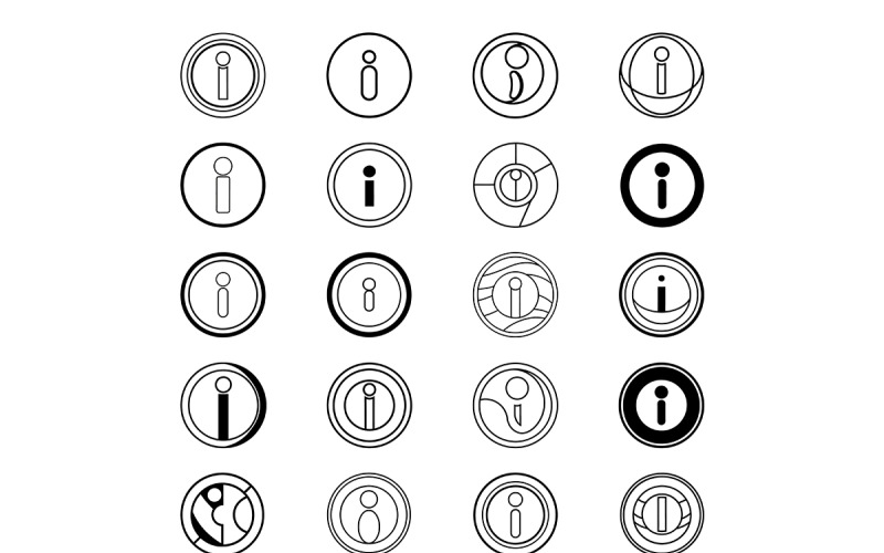 Piękna ikona informacyjna Circle z zestawem stylów graficznych