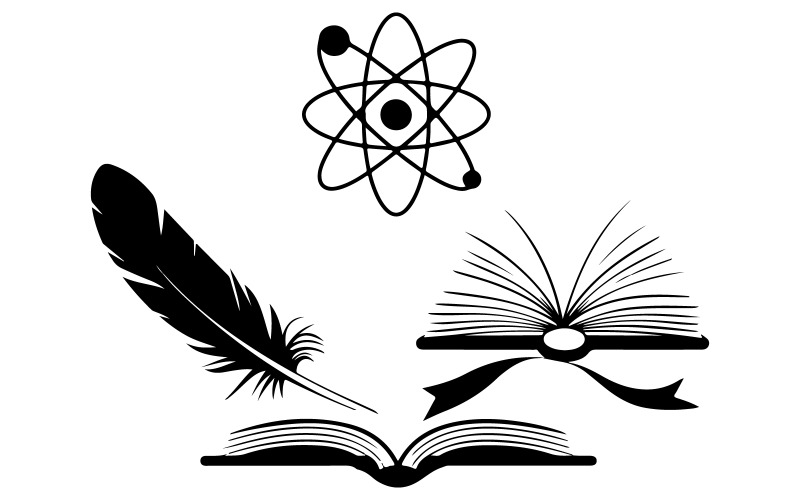 ілюстрація перо і книга