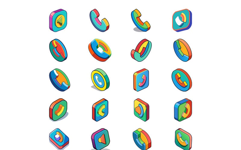 Icône de volume du téléphone avec un ensemble de style dessin animé