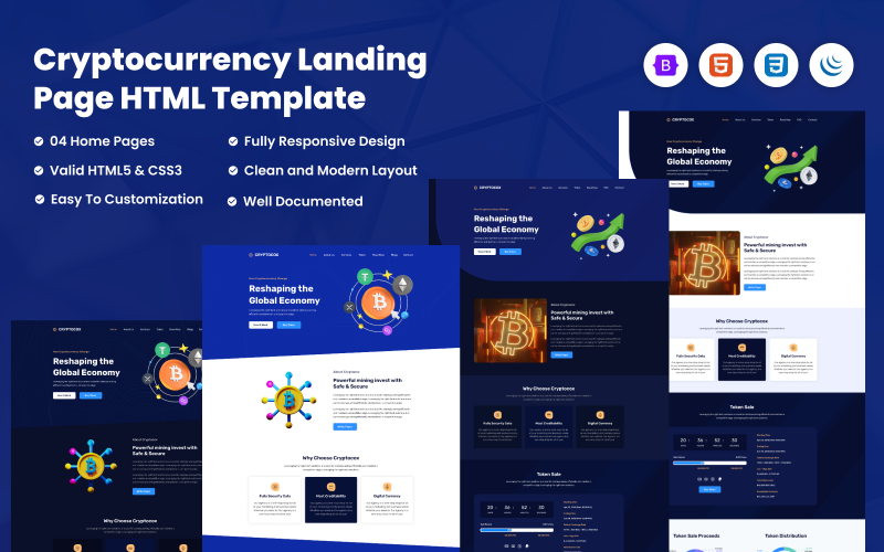 Cryptocox – HTML-Landingpage-Vorlage für Kryptowährungen