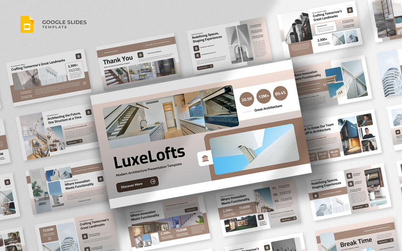 Luxelofts - Modelo de Google Slides de Arquitetura Moderna