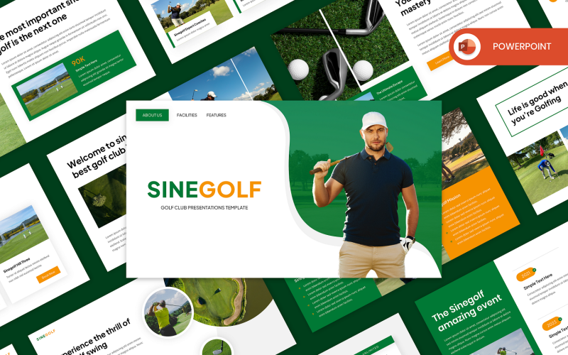Sinegolf - Golfclub PowerPoint-sjabloon