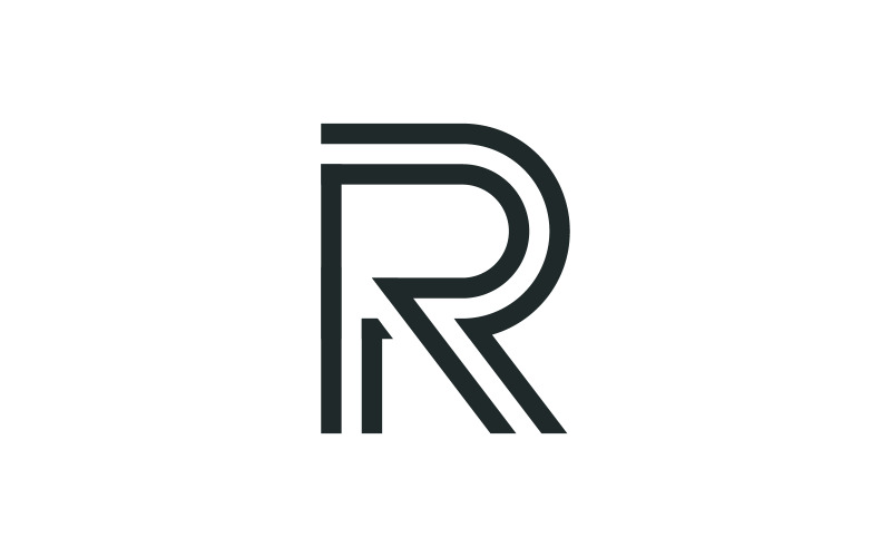 Inicjały litery R Logo szablon wektorowy v5