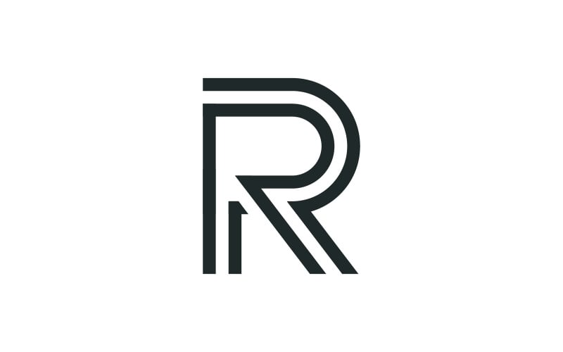 Векторный шаблон логотипа с буквами R инициалы v5