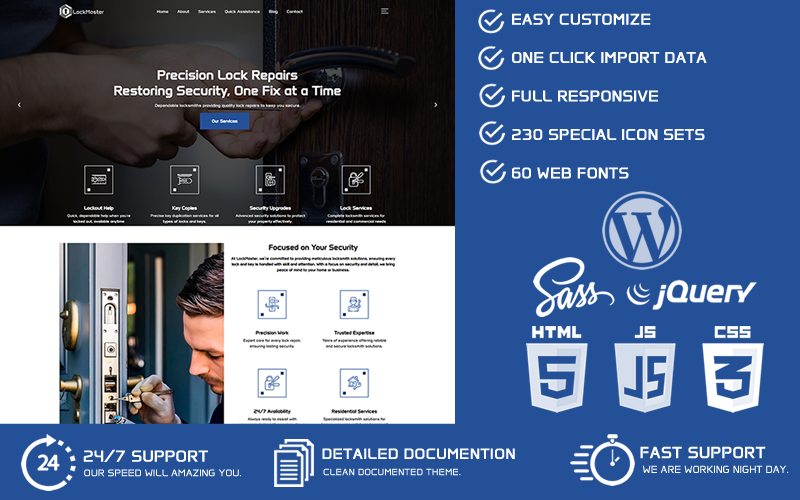 LockMaster - тема WordPress для слесаря