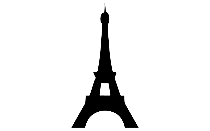 Una ilustración de silueta minimalista de la Torre Eiffel.