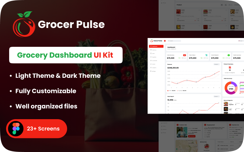 Grocer Pluse Grocery Admin Dashboard UI sablon