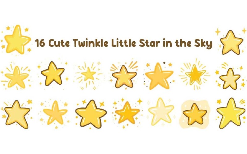 16 lindas estrellitas centelleantes en el cielo