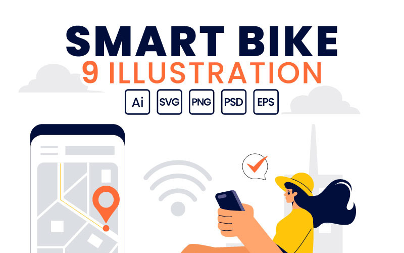 9 Smart Technology kerékpár illusztráció
