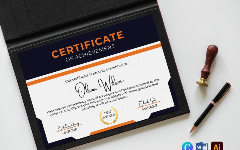 Minimal Certificate Appreciation Template. Ai, word & Canva