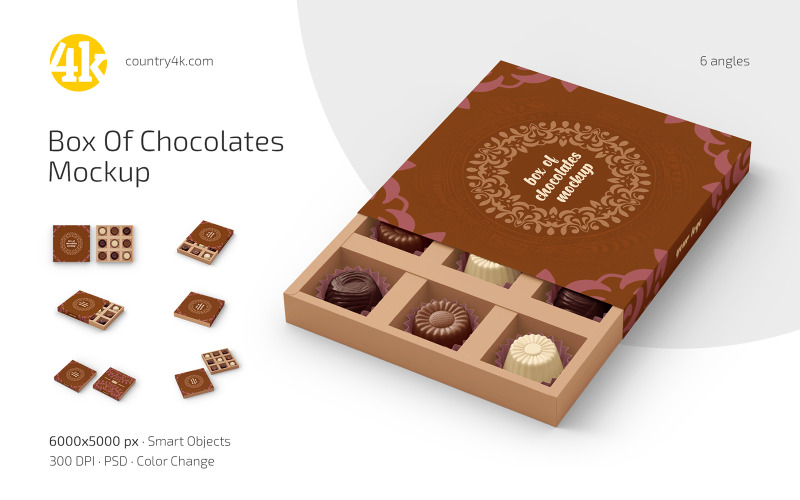 Zestaw makiet pudełek czekoladek