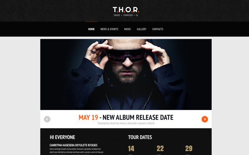оригинальная тема WordPress singer wordpress theme