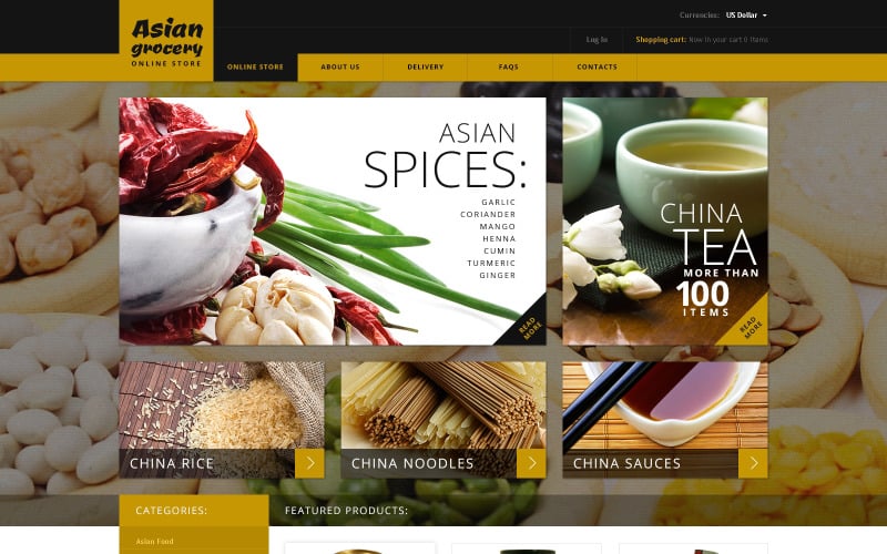 Шаблон VirtueMart для азиатских продуктов