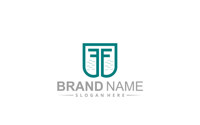 Ff book vector logo design