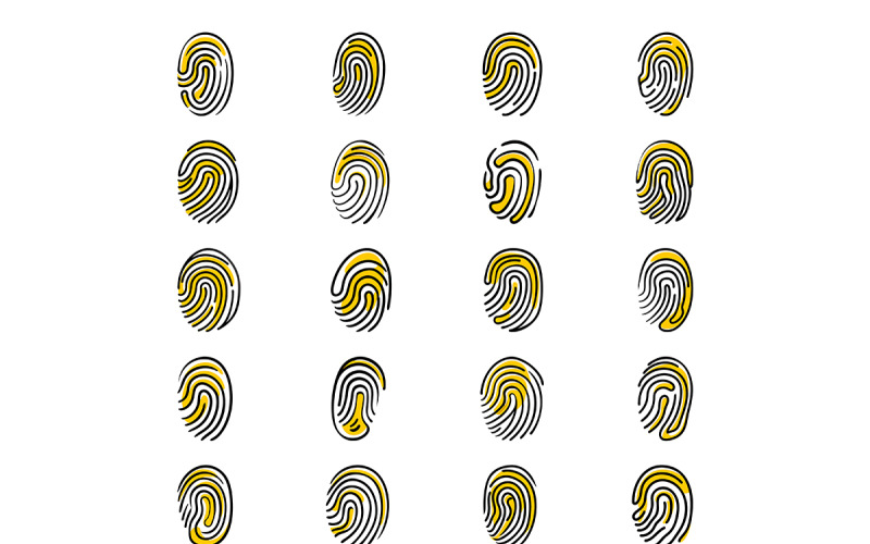 Fingeravtrycksikon med doodle stil bunt