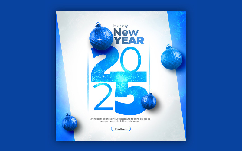 Happy New Year 2025 Social  Media Post Template