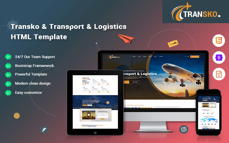 Transko - Szállítási logisztikai webhelysablon