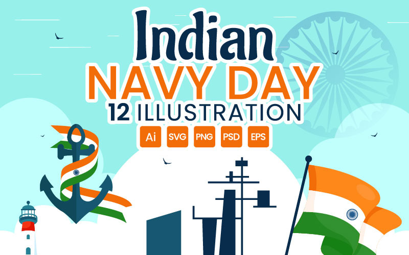 12 Indian Navy Day Illusztráció