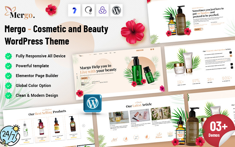 Mergo - WordPress-thema voor cosmetica en schoonheid
