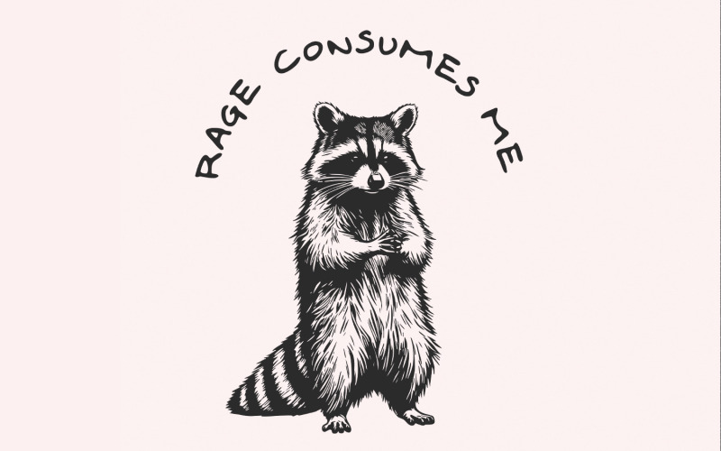 Funny Raccoon PNG, Trash Panda, Digital Design, Raccoon Era, Meme Design, Cute Sarcastic