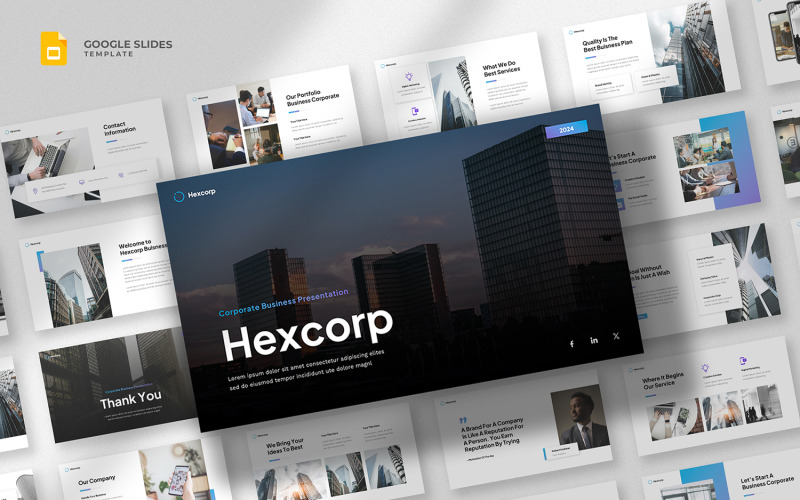 Hexcorp - Corporate Business Google Slides Template