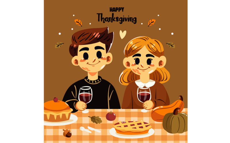 Illustratie van Thanksgiving-viering