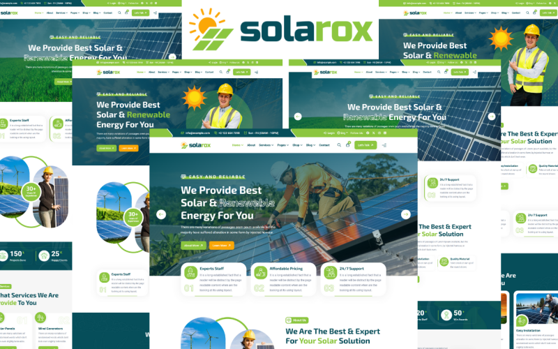 Solarox – HTML5-шаблон сонячної та відновлюваної енергії