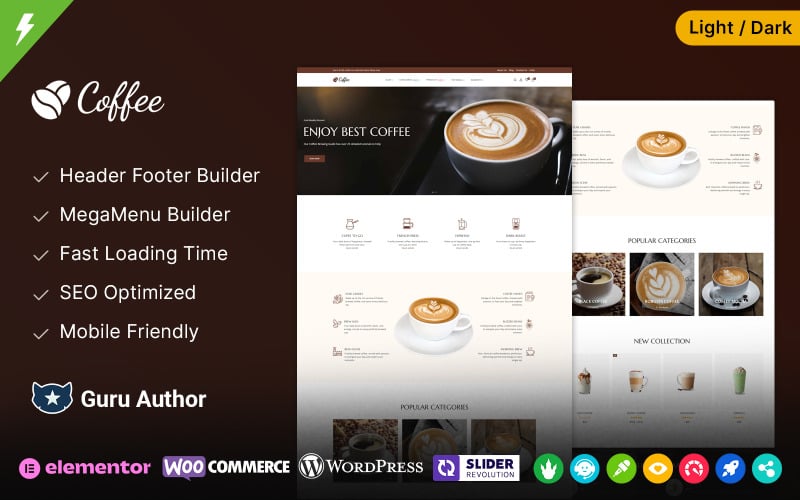 Tema WooCommerce de WordPress para cafeterías, tiendas de té y café
