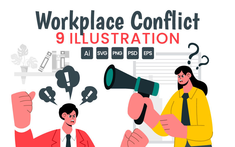 9 Illustration von Konflikten am Arbeitsplatz