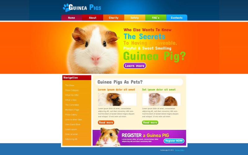 морские свинки moto cms html шаблон