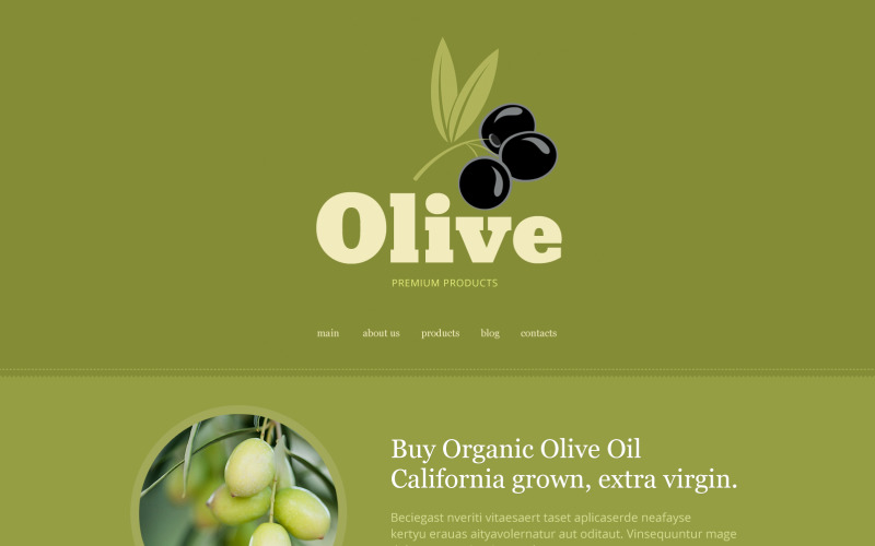Joomla-mall för minimalistisk olivbutik