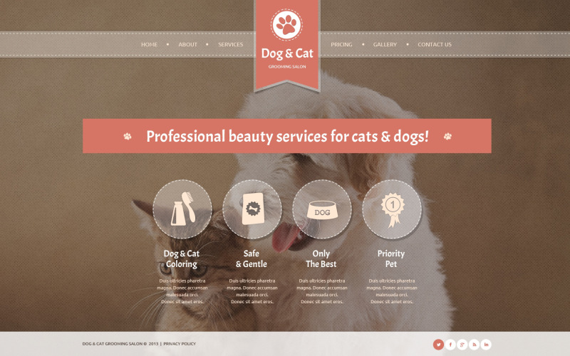 Kedi Web Sitesi Şablonu