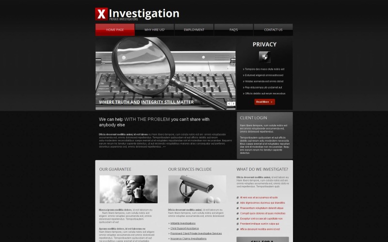частный детектив moto cms html шаблон
