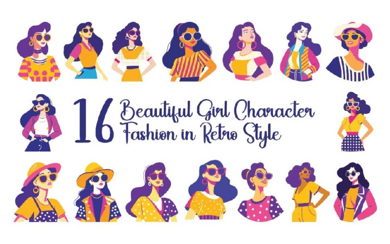16 Lindas Personagens de Meninas Moda em Estilo Retro