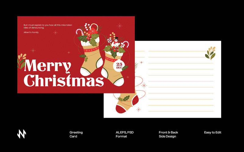 Carte de voeux de Noël rouge