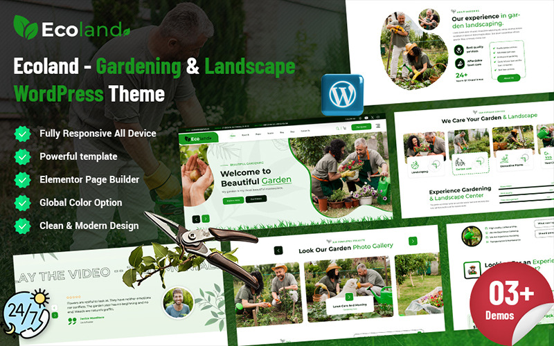 Ecoland – WordPress-Theme für Gartenarbeit