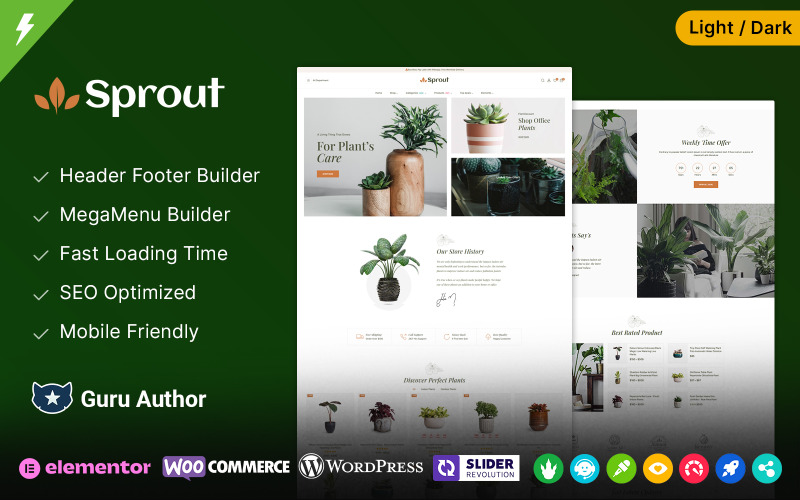 Sprout - Fidanlık ve Bitkiler Bahçe Mağazası WooCommerce Duyarlı Tema