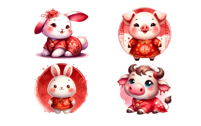 Animal do Zodíaco, Ano Novo Chinês Clipart