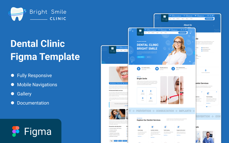 Brightsmile - šablona zubní kliniky Figma