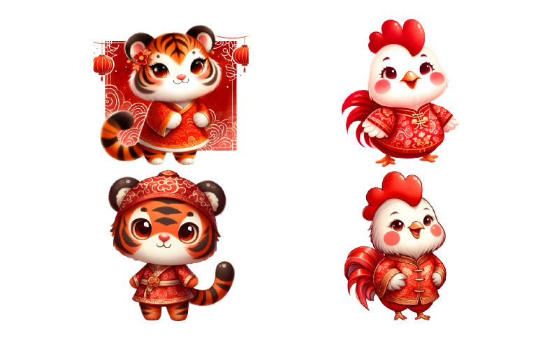 Capodanno lunare, Clipart di animali dello zodiaco