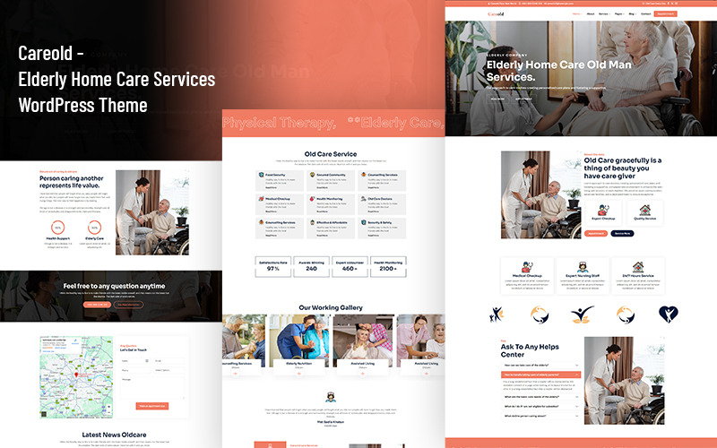 Careold - Usługi opieki domowej dla osób starszych, klinika, zdrowie, lekarz Elementor WordPress Theme