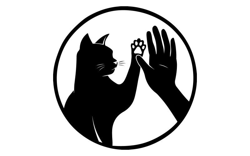 Ілюстрація силуету кота, який дає п'ять