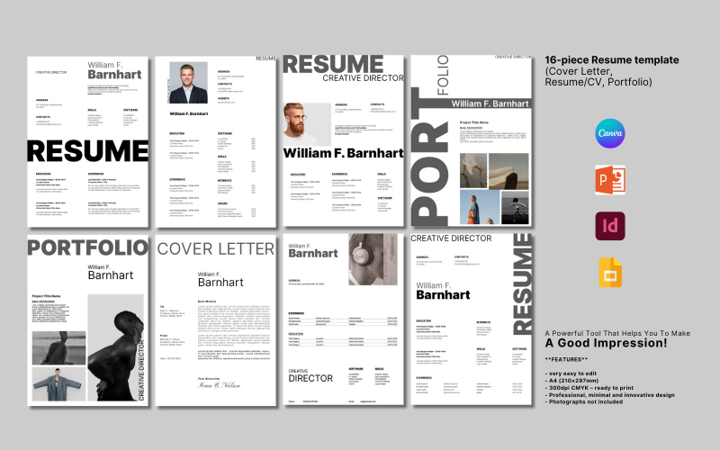 Szablon CV, listu motywacyjnego i portfolio.
