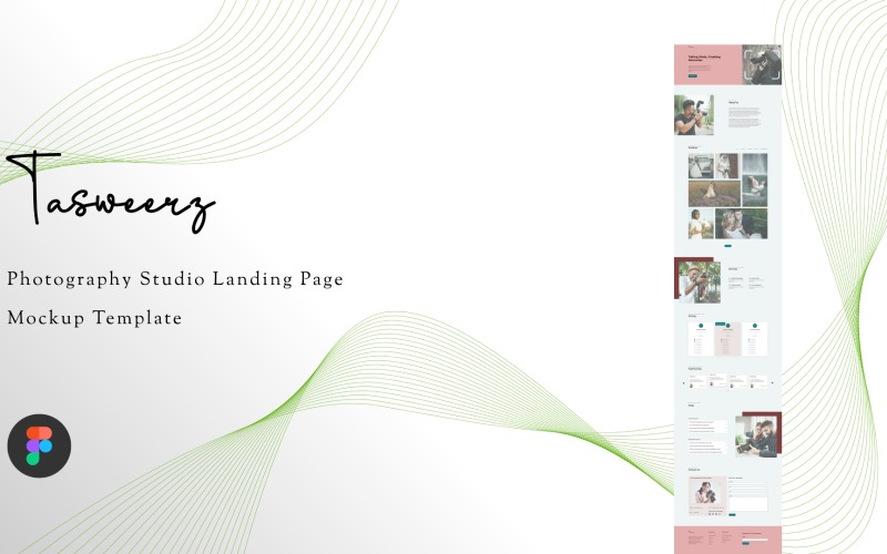 Tasweerz - Fotografie landingspagina Figma Template