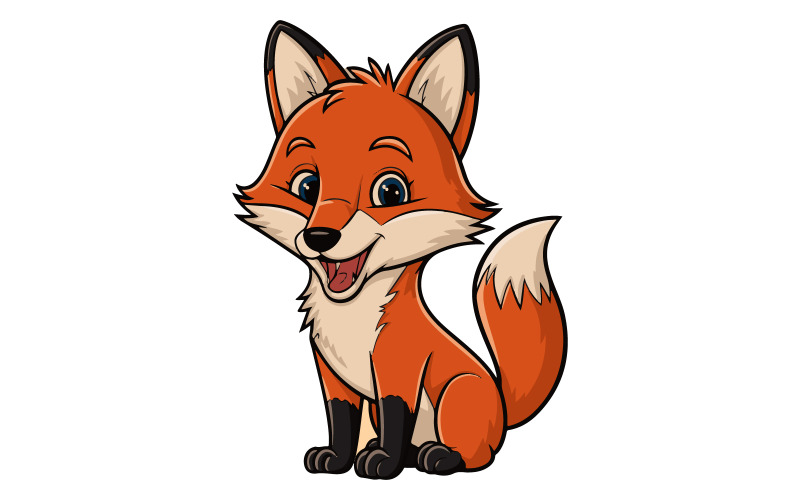 Uma ilustração vetorial de desenho animado de raposa