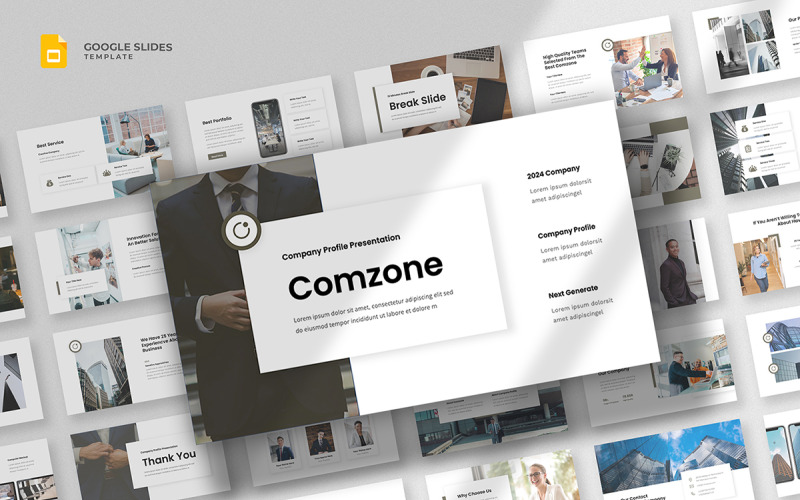 Comzone - Modelo de Perfil da Empresa para Google Slides