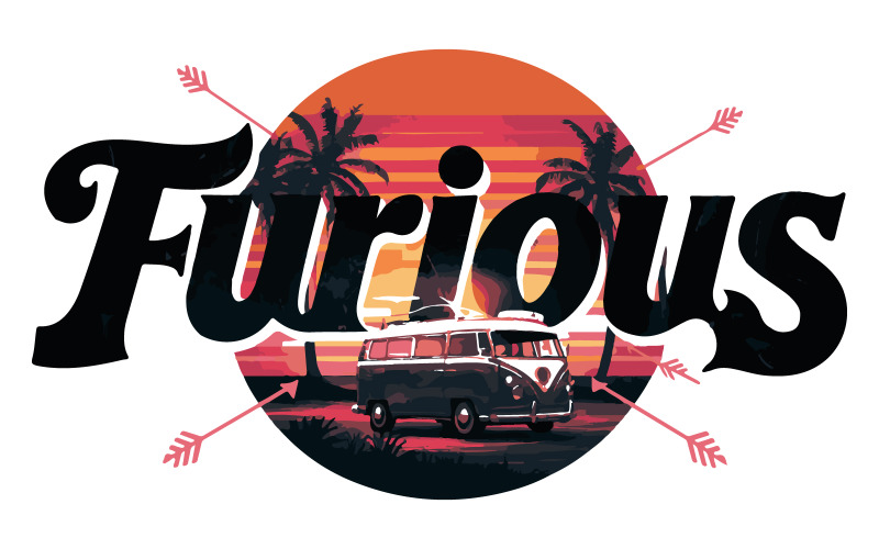 Ein Vintage-Design mit wütendem Text